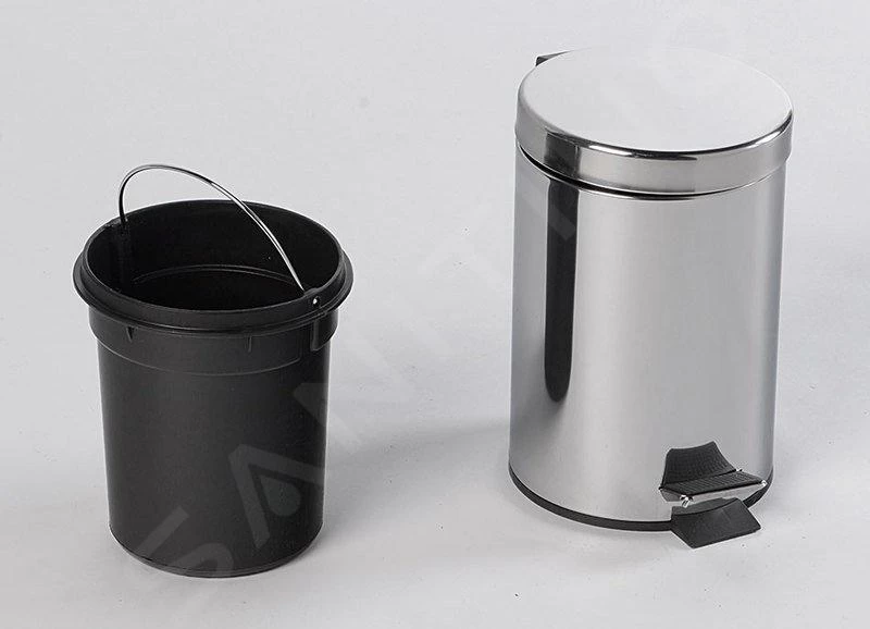 Aqualine Simple Line - Pattumiera Rotonda 3l, Acciaio Inox Lucido 27103 5 Aqualine Simple Line - Pattumiera Rotonda 3l, Acciaio Inox Lucido 27103 - immagine 3