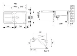 Franke Set - Set Per Cucina N34, Lavello In Acciaio Inox ETN 614 N ETHOS + Miscelatore FC 250.031, Cromo 101.0684.388 7 Franke Set - Set Per Cucina N34, Lavello In Acciaio Inox ETN 614 N ETHOS + Miscelatore FC 250.031, Cromo 101.0684.388 -Forniture Per Attrezzature Da Cucina a668572ad5a73fef915d46cb