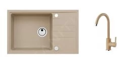Alveus Set - Set Lavello Intermezzo 130 E Miscelatore Tonia, Beige SETA025