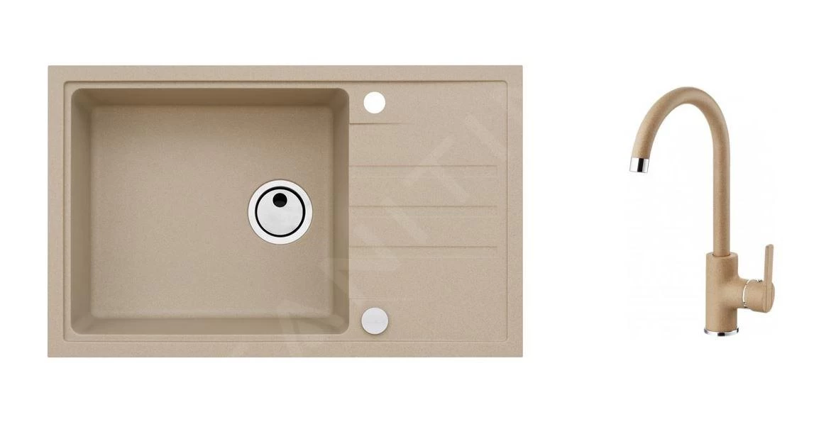 Alveus Set - Set Lavello Intermezzo 130 E Miscelatore Tonia, Beige SETA025 3 Alveus Set - Set Lavello Intermezzo 130 E Miscelatore Tonia, Beige SETA025