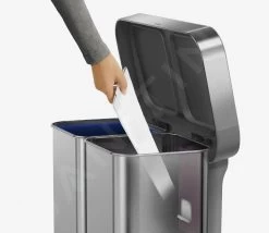 Simplehuman Pattumiere - Pattumiera Differenziata, Con Portasacchetti, 58 L, Acciaio Inox Spazzolato CW2025 -Forniture Per Attrezzature Da Cucina a8b66ddaa2315c67060bc668