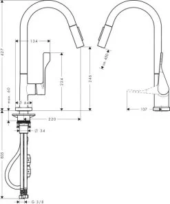 Axor Citterio - Rubinetto Da Lavello Con Doccetta Estraibile, Simil Inox 39835800 -Forniture Per Attrezzature Da Cucina ace19e391c23903c4a53c370