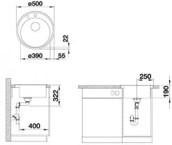 Blanco Riona 45 - Lavello In Silgranit, Diametro 500 Mm, Antracite 521396 -Forniture Per Attrezzature Da Cucina aed4e732860a26793db1680d