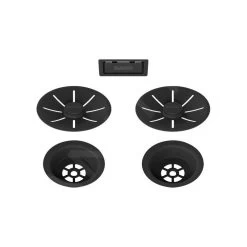 Blanco Accessori - Set Di Scarico C-overflow, Per Doppio Lavello, BlackEdition, Nero Opaco 239979