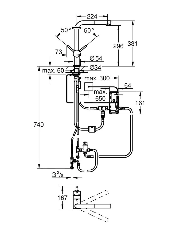 Grohe MintaTouch - Miscelatore Elettronico Per Lavello, Cromato 31360001 4 Grohe MintaTouch - Miscelatore Elettronico Per Lavello, Cromato 31360001 - immagine 2