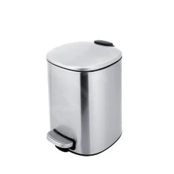 Nimco Pattumiere - Pattumiera 5 L, Acciaio Inox Opaco KOS 9005-10
