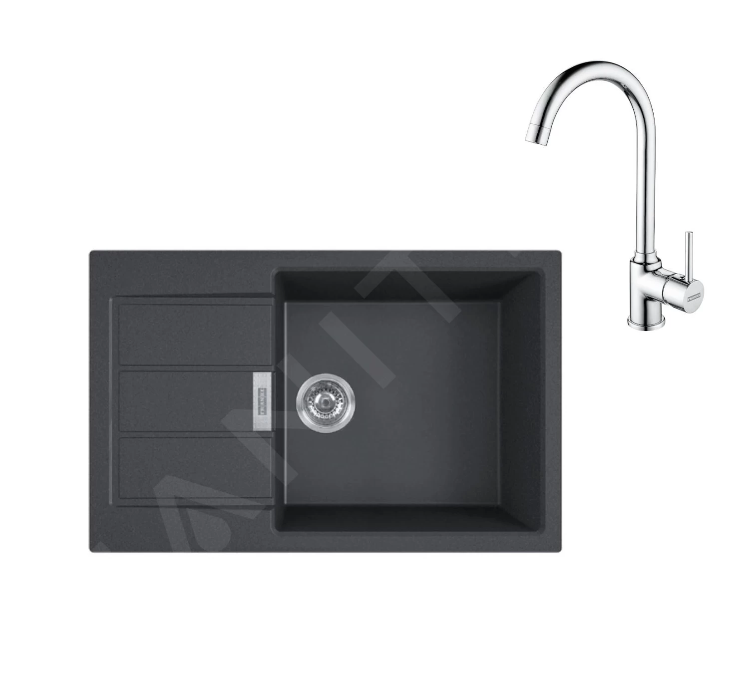 Franke Set - Set Da Cucina T106, Lavello In Tectonite S2D 611-78 XL E Miscelatore FP 9000.031, Nero/cromo 143.0675.732 3 Franke Set - Set Da Cucina T106, Lavello In Tectonite S2D 611-78 XL E Miscelatore FP 9000.031, Nero/cromo 143.0675.732