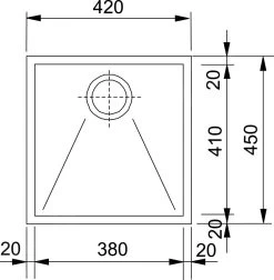 Franke Planar - Lavello In Acciaio Inox PPX 110-38, 420x450 Mm 122.0203.472 -Forniture Per Attrezzature Da Cucina b45b7c78920ecf96b8811dc0