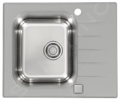 Alveus Altone - Lavello 600x500 Mm, Con Comando Dello Scarico, Vetro Grigio/acciaio Inox 1130526