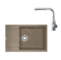 Franke Set - Set Da Cucina G76, Lavello In Fragranite MRG 611-78 BB E Miscelatore FN 0147.031, Cashmere/cromo 114.0510.380