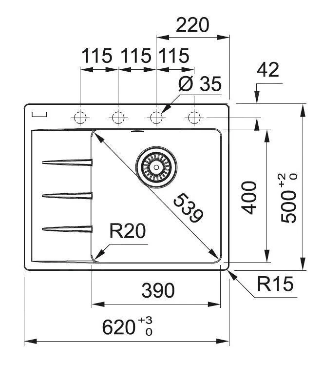 Franke Set - Set G215, Lavello In Fragranite CNG 611-62 TL/2 E Miscelatore FC 3055.901, Nero Spazzolato/cromo 114.0675.669 4 Franke Set - Set G215, Lavello In Fragranite CNG 611-62 TL/2 E Miscelatore FC 3055.901, Nero Spazzolato/cromo 114.0675.669 - immagine 2