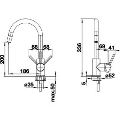 Blanco Mida S - Miscelatore Da Lavello Con Bocca Di Erogazione Estraibile, Caffé/cromo 521461 -Forniture Per Attrezzature Da Cucina bb12b99fa56bd614bbb55aca