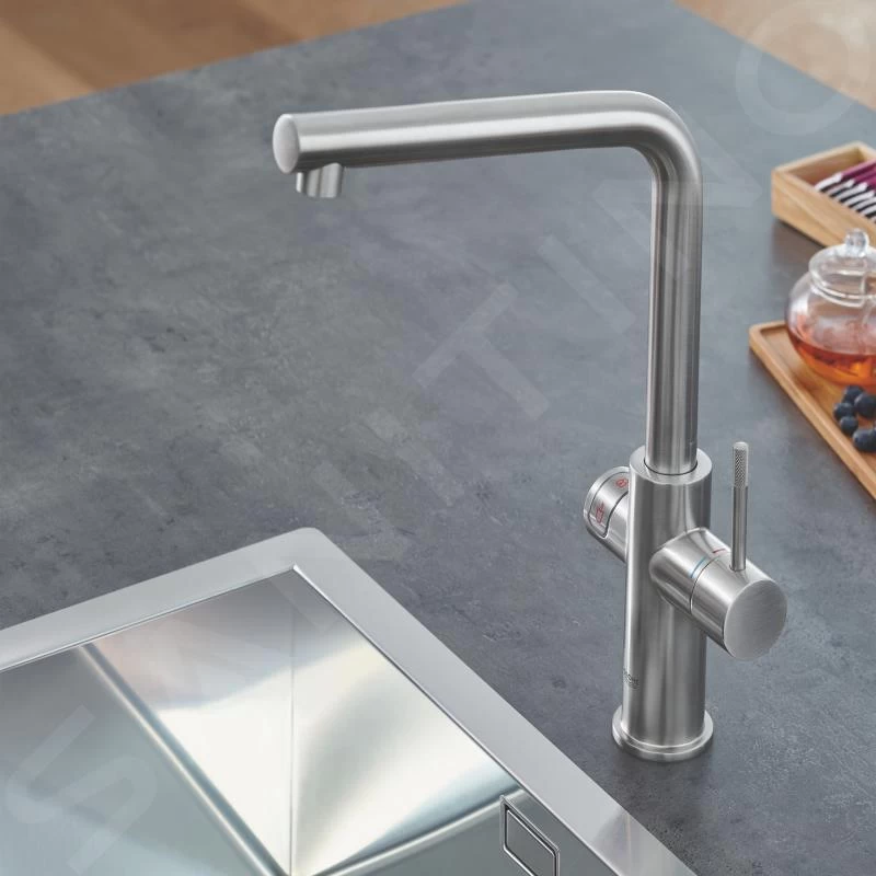 Grohe Red - Miscelatore Per Lavello Duo Con Boiler E Sistema Di Filtraggio, Serbatoio M, Supersteel 30327DC1 5 Grohe Red - Miscelatore Per Lavello Duo Con Boiler E Sistema Di Filtraggio, Serbatoio M, Supersteel 30327DC1 - immagine 3