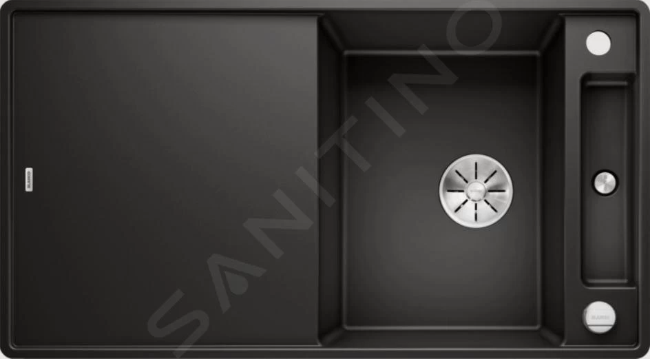 Blanco Axia III 5 - Lavello In Silgranit, 905x500 Mm, Con Comando Remoto Dello Scarico E Accessori, Nero 525847 3 Blanco Axia III 5 - Lavello In Silgranit, 905x500 Mm, Con Comando Remoto Dello Scarico E Accessori, Nero 525847