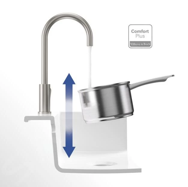 Villeroy & Boch Umbrella - Miscelatore Da Lavello Con Bocca Di Erogazione Estraibile, Acciaio Inox 925400LC 6 Villeroy & Boch Umbrella - Miscelatore Da Lavello Con Bocca Di Erogazione Estraibile, Acciaio Inox 925400LC - immagine 4