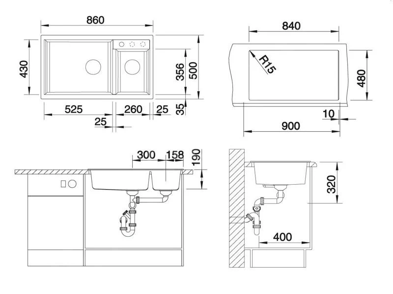 Blanco Metra 9 - Lavello In Silgranit, 860x500 Mm, Lavello A Sinistra, Antracite 513273 4 Blanco Metra 9 - Lavello In Silgranit, 860x500 Mm, Lavello A Sinistra, Antracite 513273 - immagine 2