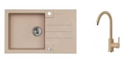 Alveus Set - Set Lavello Rock 130 E Miscelatore Tonia, Beige SETA066