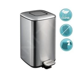 Sapho Regent - Pattumiera 6 L, Soft Close, Acciaio Inox Opaco DR501