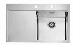 Alveus Pure - Lavello 790x525 Mm, Con Comando Dello Scarico, Dx, Acciaio Inox 1103651