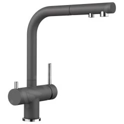 Blanco Fontas S II - Miscelatore Da Lavello Con Doccetta Estraibile E Funzione Di Filtraggio, Grigio Roccia 525207