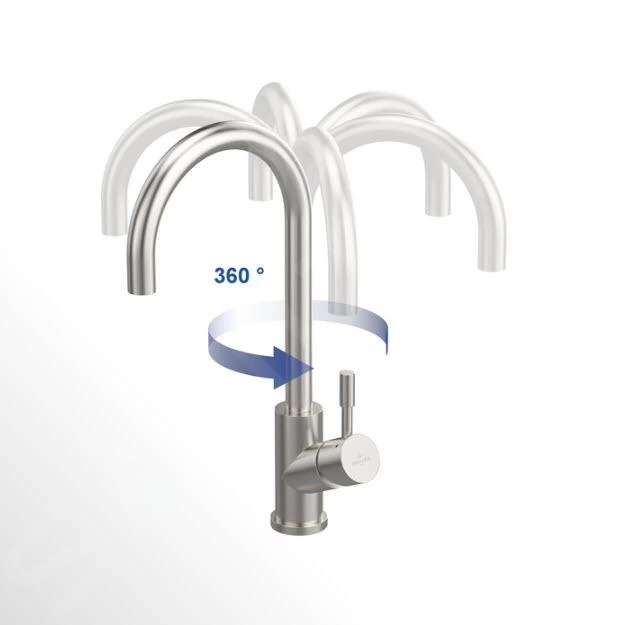 Villeroy & Boch Umbrella - Miscelatore Da Lavello Con Bocca Di Erogazione Estraibile, Acciaio Inox 925400LC 5 Villeroy & Boch Umbrella - Miscelatore Da Lavello Con Bocca Di Erogazione Estraibile, Acciaio Inox 925400LC - immagine 3