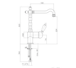 Sapho Kirké - Miscelatore Verticale Da Lavello, Leva Bianca, Bronzo KI14BB -Forniture Per Attrezzature Da Cucina c9559068c4bd62d6aa5a0f92