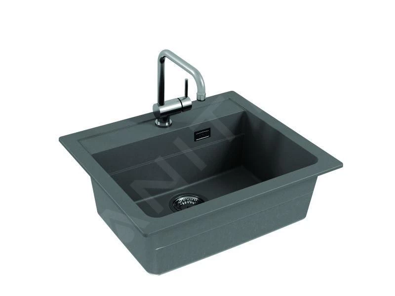 Alveus Atrox - Lavello In Granito 590x500 Mm, Con Comando Dello Scarico, Concrete 1131995 6 Alveus Atrox - Lavello In Granito 590x500 Mm, Con Comando Dello Scarico, Concrete 1131995 - immagine 4