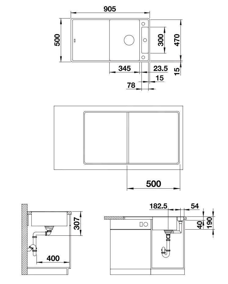 Blanco Axia III 5 - Lavello In Silgranit, 905x500 Mm, Con Comando Remoto Dello Scarico E Accessori, Nero 525847 4 Blanco Axia III 5 - Lavello In Silgranit, 905x500 Mm, Con Comando Remoto Dello Scarico E Accessori, Nero 525847 - immagine 2