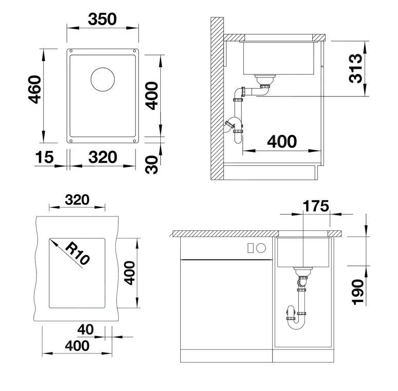 Blanco Subline 320 - Lavello In Silgranit, 350x460 Mm, InFino, Bianco Fine 527160 4 Blanco Subline 320 - Lavello In Silgranit, 350x460 Mm, InFino, Bianco Fine 527160 - immagine 2
