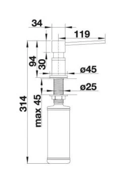 Blanco Accessori - Dispenser Di Detergente Lato, Pietra Grigia/cromo 525817 -Forniture Per Attrezzature Da Cucina cb7e0fda6639708482a6ace2 1