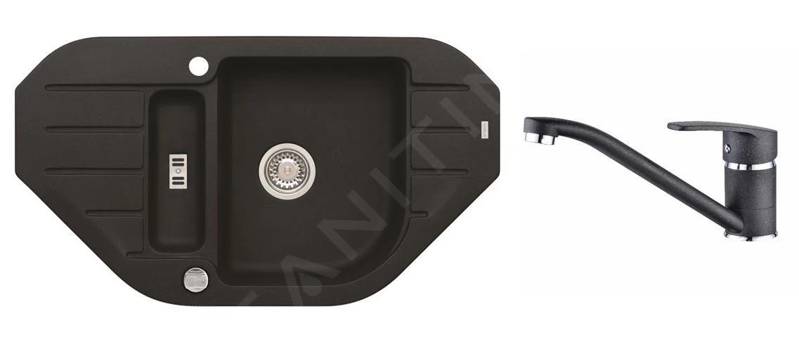 Alveus Set - Set Lavello Niagara 60 E Miscelatore Nina, Carbon SETA155 3 Alveus Set - Set Lavello Niagara 60 E Miscelatore Nina, Carbon SETA155