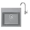 Franke Set - Set Da Cucina T103, Lavello In Tectonite SID 610 E Miscelatore FP 9000.084, Grigio 143.0675.725