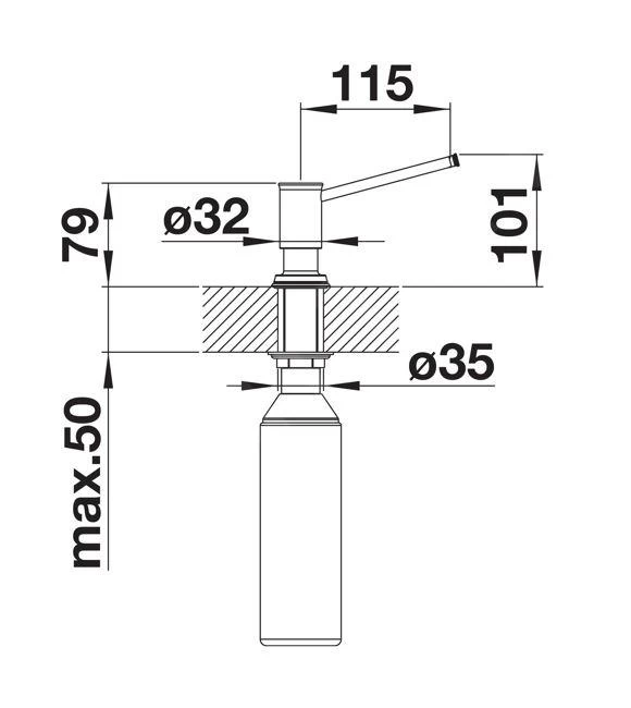 Blanco Accessori - Dispenser Di Detergente Livia, Manganese 521293 4 Blanco Accessori - Dispenser Di Detergente Livia, Manganese 521293 - immagine 2