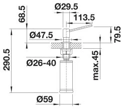 Blanco Accessori - Dispenser Di Detergente Torre, Color Oro Satinato 526700 -Forniture Per Attrezzature Da Cucina cf50a1b69e4675ab87997d10