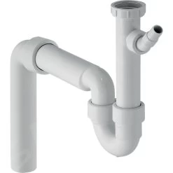 Geberit Accessori - Sifone Tubolare Per Lavello, Con Portagomma, Uscita Verticale, D 40 Mm 152.556.11.1