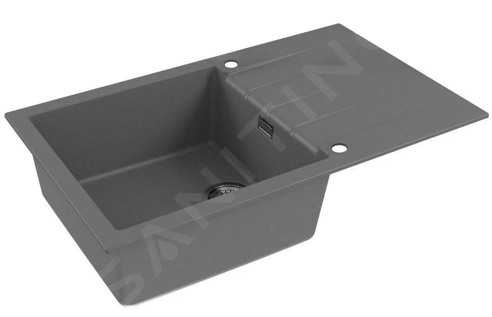 Alveus Cadit - Lavello In Granito 860x500 Mm, Con Comando Dello Scarico, Concrete 1132030 5 Alveus Cadit - Lavello In Granito 860x500 Mm, Con Comando Dello Scarico, Concrete 1132030 - immagine 3