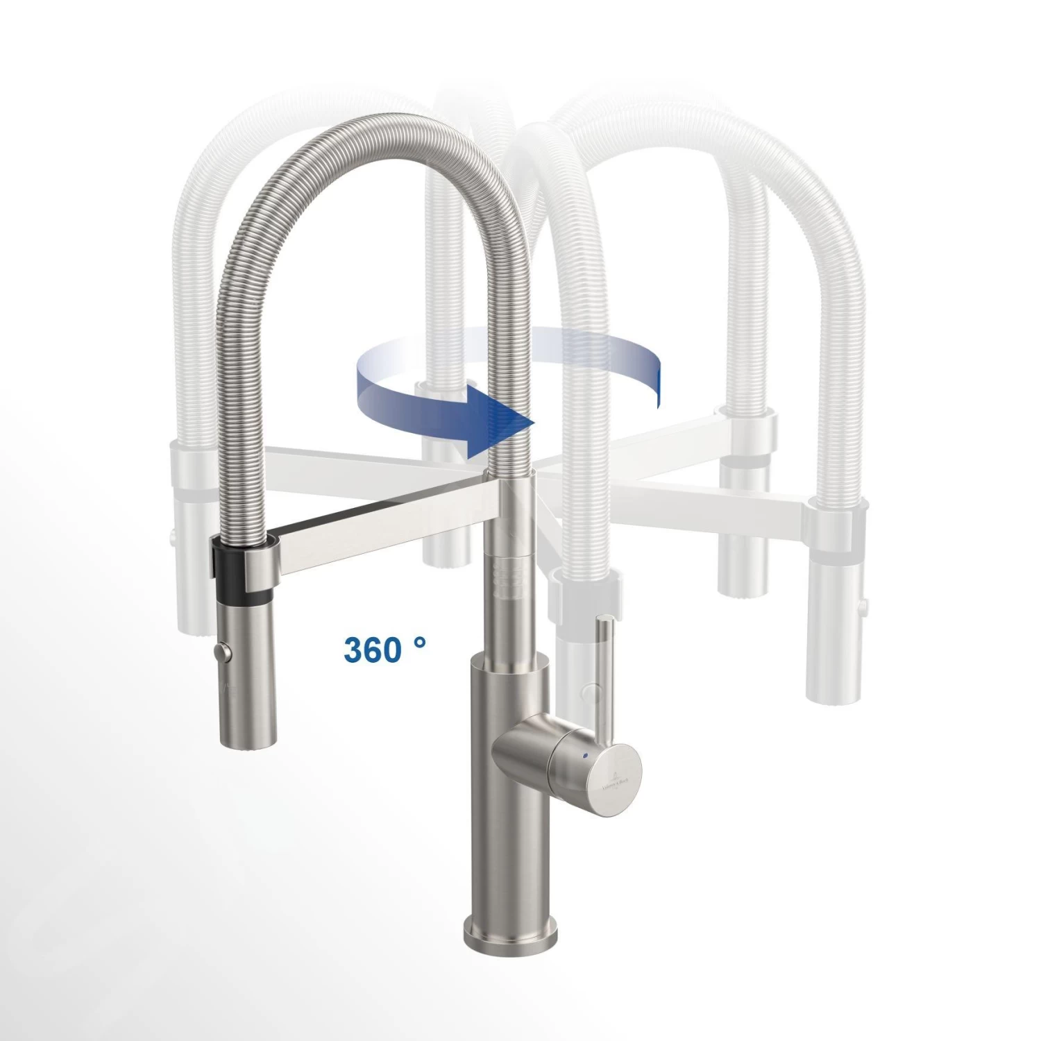 Villeroy & Boch Steel Expert 2.0 - Miscelatore Da Lavello Con Braccio Di Erogazione Flessibile E Doccetta Estraibile, Antracite 92800005 7 Villeroy & Boch Steel Expert 2.0 - Miscelatore Da Lavello Con Braccio Di Erogazione Flessibile E Doccetta Estraibile, Antracite 92800005 - immagine 5