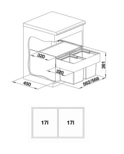 Blanco Select - Pattumiera Incorporata, Differenziata, Capienza 34 L 526207 -Forniture Per Attrezzature Da Cucina d5ea176628078a8291a67c60