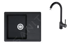 Franke Set - Set G172, Lavello In Fragranite BFG 611-62 E Miscelatore FP 9000.071, Onice/onice 114.0619.578