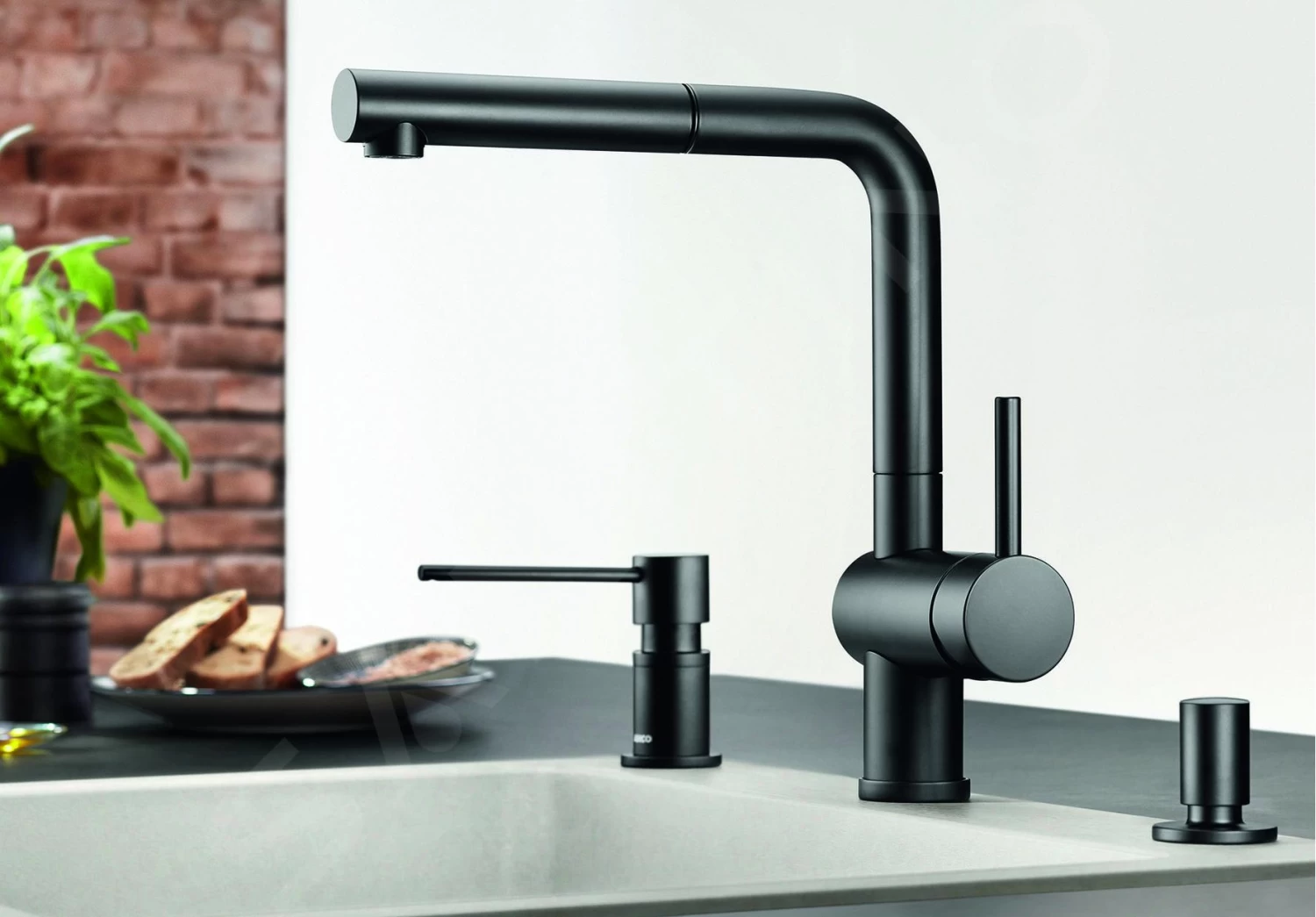 Blanco Accessori - Dispenser Di Detergente Lato, Nero Opaco 525789 6 Blanco Accessori - Dispenser Di Detergente Lato, Nero Opaco 525789 - immagine 4