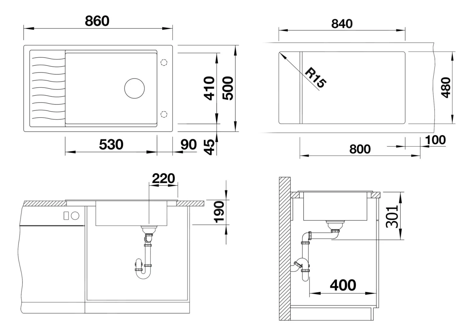 Blanco Elon XL 8 - Lavello In Silgranit, 860x500 Mm, Con Accessori, InFino, Tartufo 524867 4 Blanco Elon XL 8 - Lavello In Silgranit, 860x500 Mm, Con Accessori, InFino, Tartufo 524867 - immagine 2