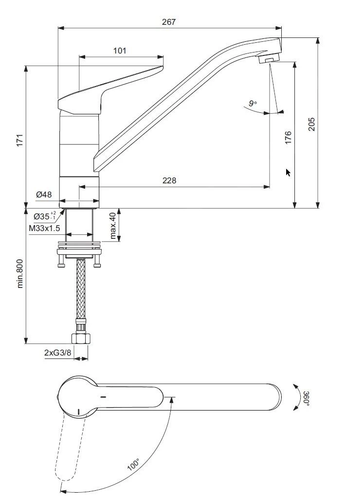 Ideal Standard CeraFlex - Miscelatore Da Lavello, Sottofinestra, BlueStart, Cromo BC132AA 4 Ideal Standard CeraFlex - Miscelatore Da Lavello, Sottofinestra, BlueStart, Cromo BC132AA - immagine 2