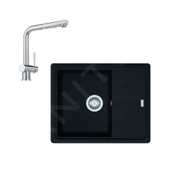 Franke Set - Set Da Cucina G95, Lavello In Fragranite BFG 611-62 E Miscelatore Samoa, Nero Spazzolato/cromo 114.0675.660