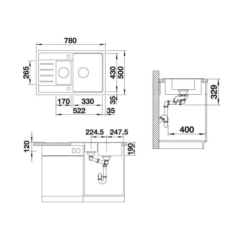 Blanco Legra 6 - Lavello In Silgranit, 780x500 Mm, Compact, Nero 526085 4 Blanco Legra 6 - Lavello In Silgranit, 780x500 Mm, Compact, Nero 526085 - immagine 2