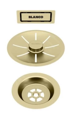 Blanco Accessori - Set Di Scarico C-overflow, Per Lavelli A Vasca Singola, Color Oro 203476