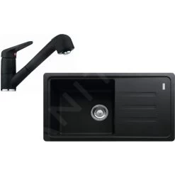 Franke Set - Set Da Cucina G122, Lavello In Fragranite BSG 611-78/39, Onice + Miscelatore FC 9547.071, Cromo/onice 114.0441.181