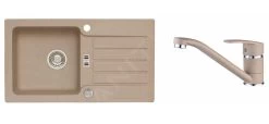 Alveus Set - Set Lavello Niagara 30 E Miscelatore Nina, Beige SETA141