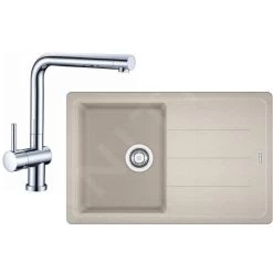 Franke Set - Set Da Cucina G97, Lavello In Granito BFG 611-78, Sahara + Miscelatore SAMOA, Cromo 114.0439.154