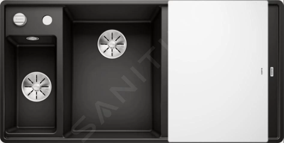 Blanco Axia III 6 - Lavello In Silgranit, 990x500 Mm, Con Comando Remoto Dello Scarico E Accessori, Nero 525852 6 Blanco Axia III 6 - Lavello In Silgranit, 990x500 Mm, Con Comando Remoto Dello Scarico E Accessori, Nero 525852 - immagine 4