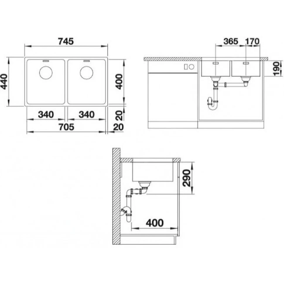 Blanco Andano 340/340 - Lavello, 745x440 Mm, Acciaio Inox 522983 4 Blanco Andano 340/340 - Lavello, 745x440 Mm, Acciaio Inox 522983 - immagine 2